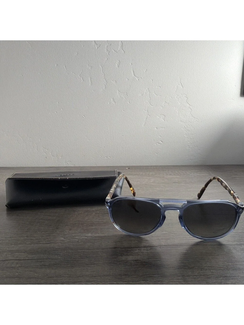 PERSOL Sunglasses 3235-S 1202/71 Blue Tortoise FRAMES ONLY 55-20-145 With Case